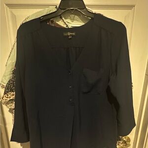 Fred & David Deep Blue V-Neck Blouse